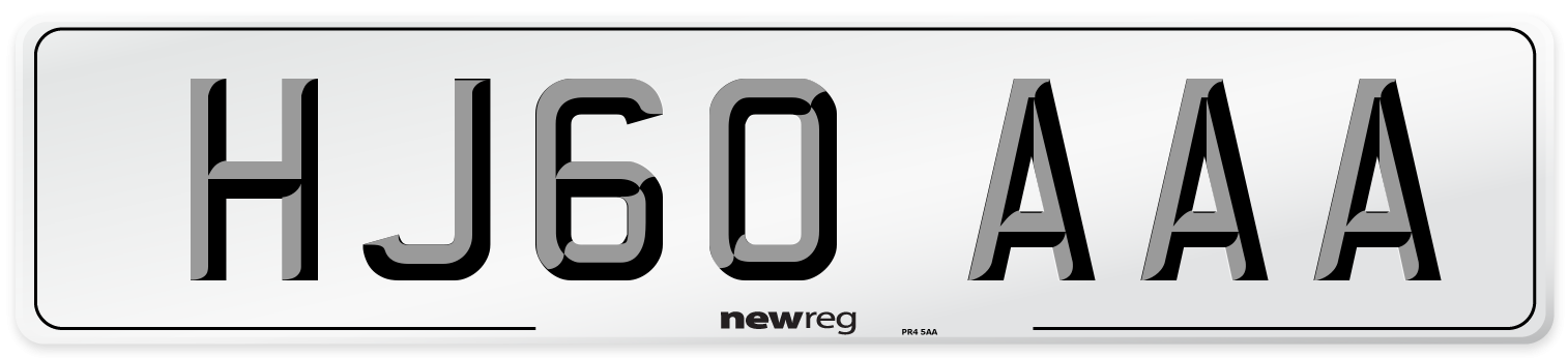 HJ60 AAA Number Plate from New Reg